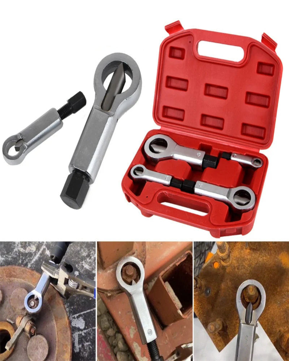 Heavy Duty Multi-Size Nut Splitter Tool Set
