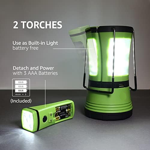 Rechargeable LED Camping Lantern 600LM with Detachable Flashlights & USB Charging