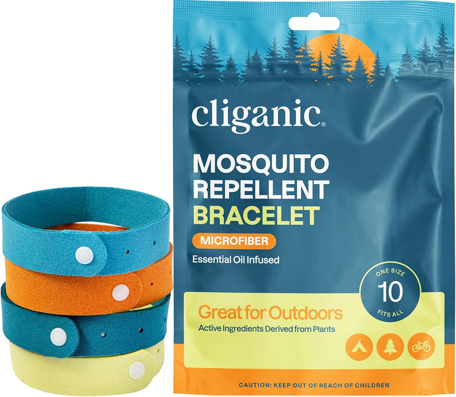 Mosquito Repellent Bracelets 10 Pack, DEET-Free for Adults & Kids