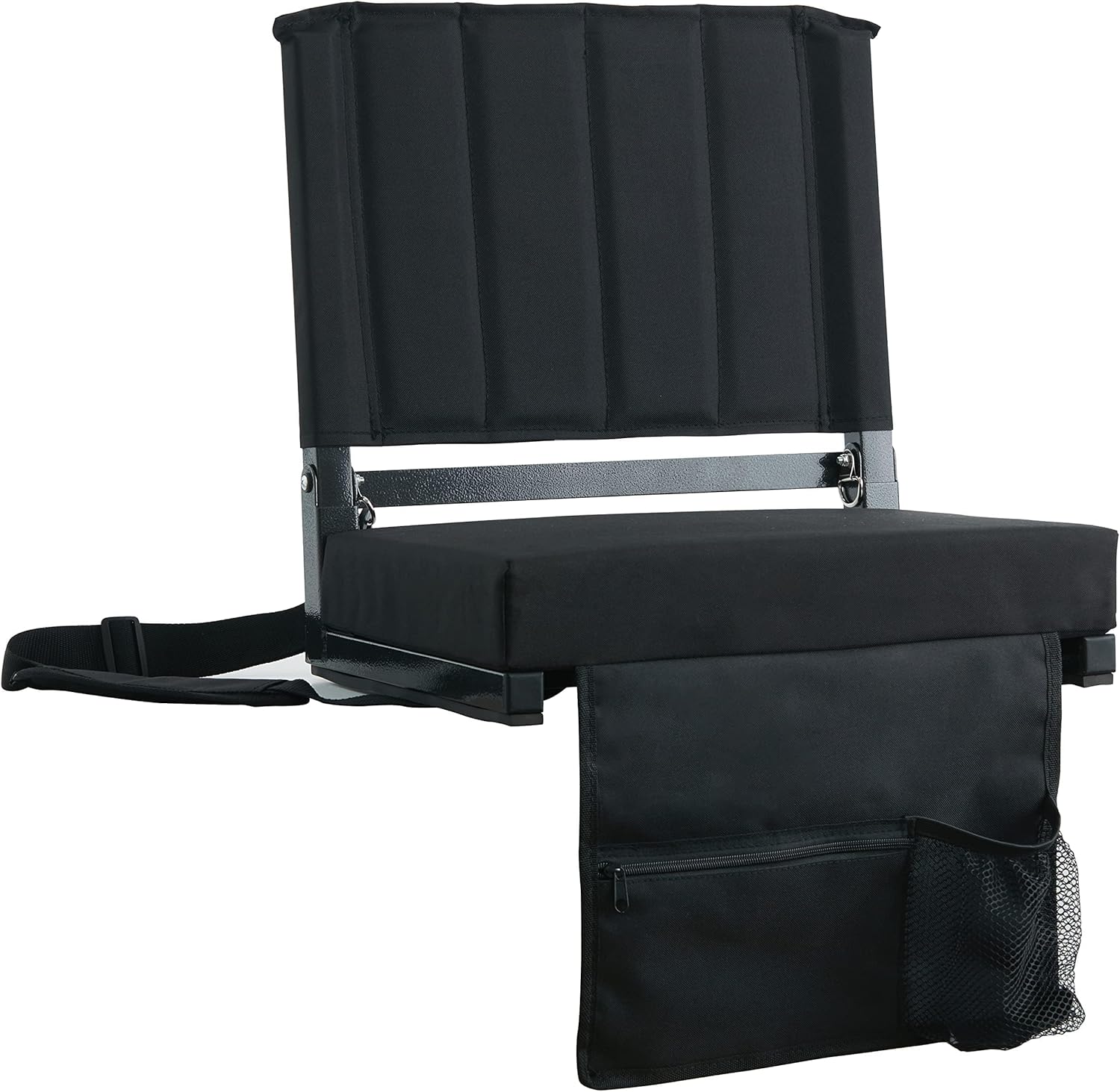 Stadium Seat with Back Support, Padded Bleacher Chair Cushion with Shoulder Strap for Sports Events, Camping and Outdoor Activities