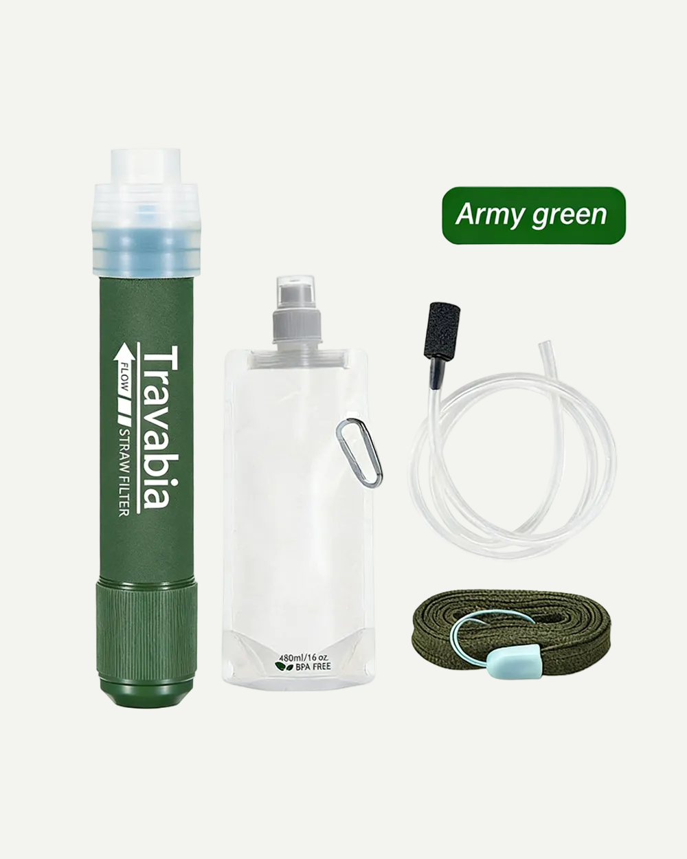 Survival Water Filtration Straw Portable Outdoor Water Filter