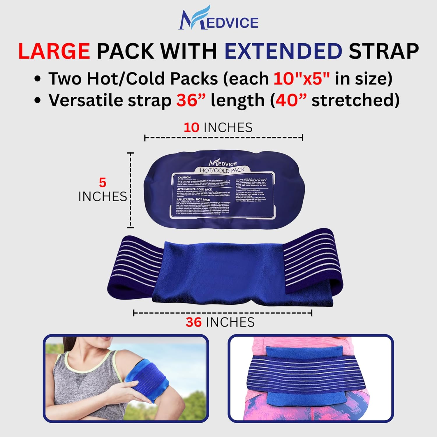 Reusable Hot and Cold Ice Pack Set with Flexible Gel Wraps